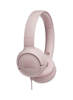 JBL Tune 500 Wired On-Ear Headphones - Deep Pure Bass - 1 Button Remote - Lightweight - Foldable - Tangle Free Cable Pink