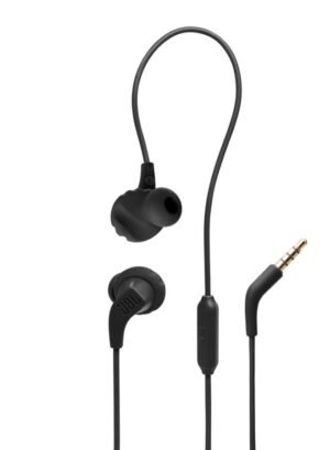 JBL Endurance Run 2 Waterproof Wired Sports In-Ear Headphones, Fliphook Design, Flexsoft Technology, Ipx5 Sweatproof, Hands-Free Calls, Magnetic Buds Black